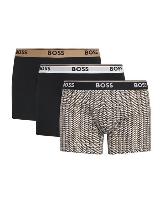 Boss Black Stretch-Cotton Power Boxer Briefs for men
