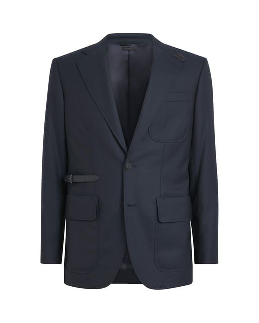 Brioni Blue Stretch-Cashmere Blazer for men