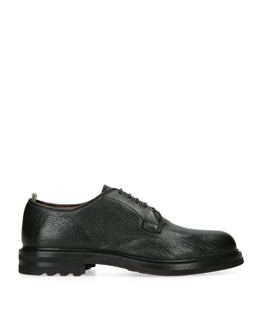 Officine Creative Black Leather Aston Flexi Derby Shoes for men