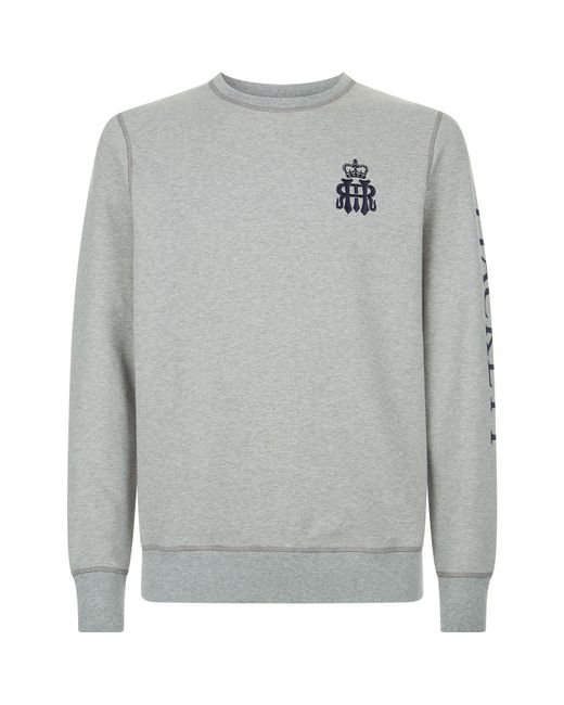 Hackett Gray Henley Royal Regatta Sweater for men