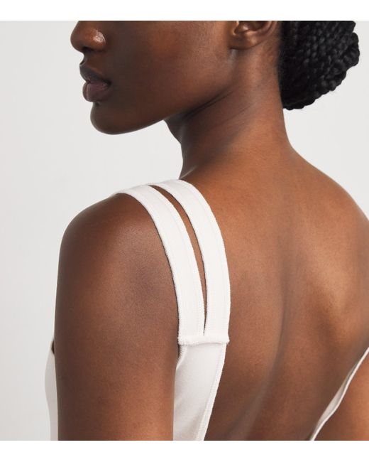 Nadine Mos White Cotton Overlock Midi Dress