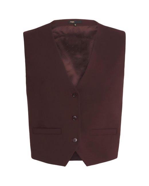 Maje Brown Wool-Blend Waistcoat