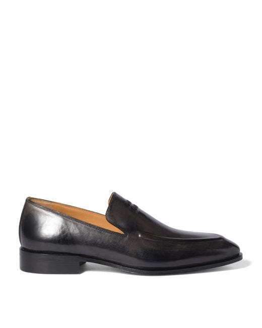Miu Miu Black Leather Logo Loafers