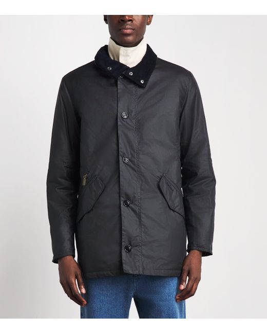 Barbour Black Waxed Cotton Modern Powell Jacket for men