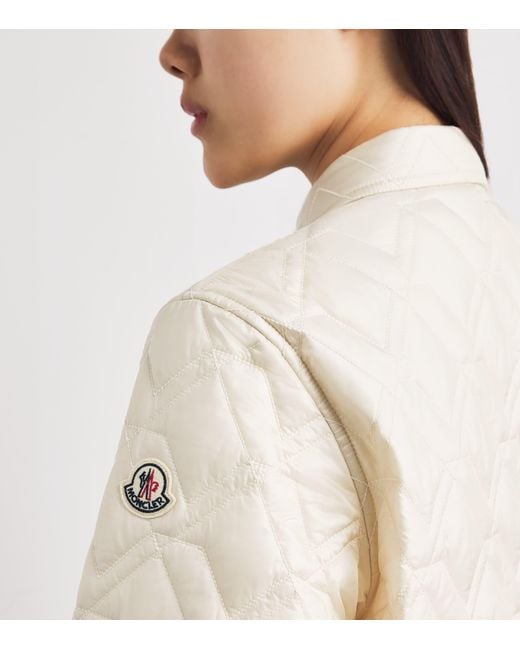 Moncler White Diamond-Quilted Overshirt