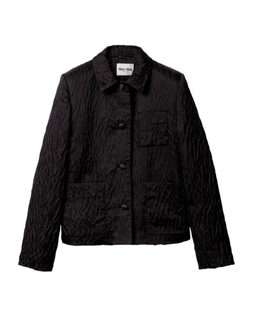 Miu Miu Black Silk-Blend Jacket