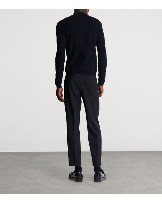 Balmain Black Silk-Cotton Pb Sweater for men