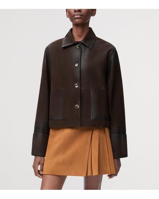 Loewe Brown Lambskin Turn-Up Jacket