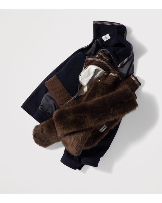 Miu Miu Brown Shearling Stole