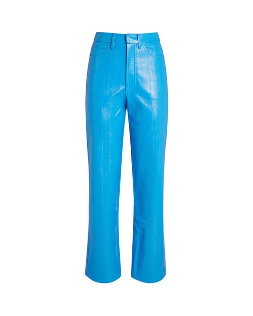 ROTATE BIRGER CHRISTENSEN Blue Rotie Vegan Leather Trousers