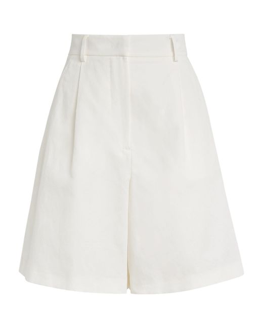 Weekend by Maxmara White Cotton-Linen Shorts