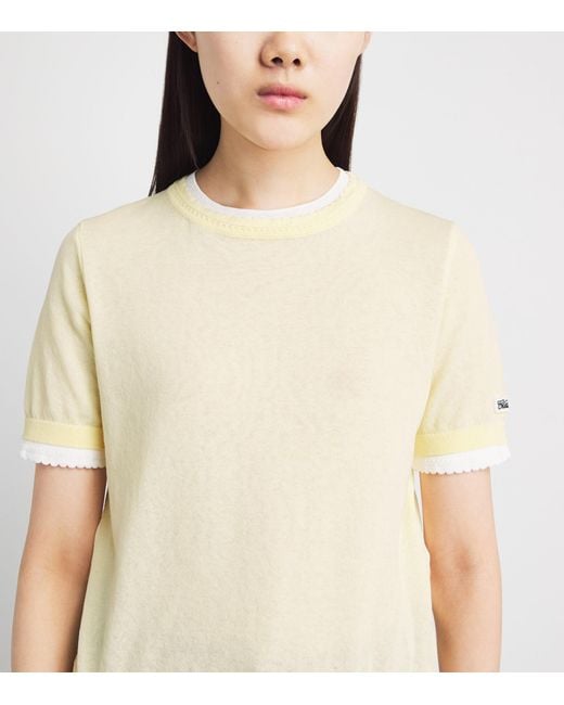 Claudie Pierlot Natural Scalloped Layered Sweater
