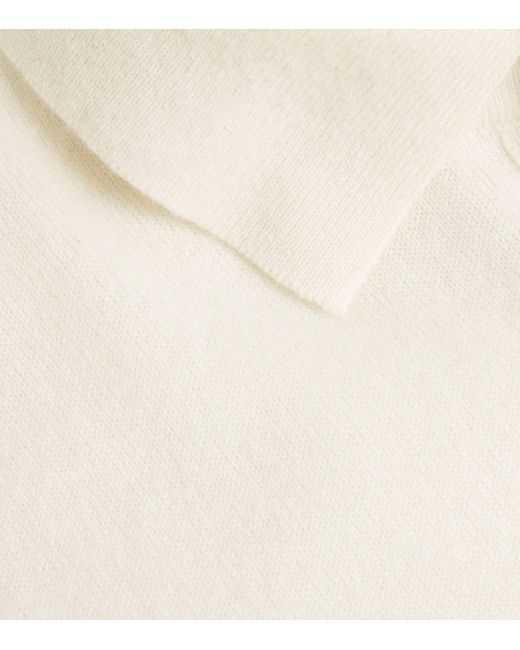 Harrods White Cashmere Polo Shirt for men