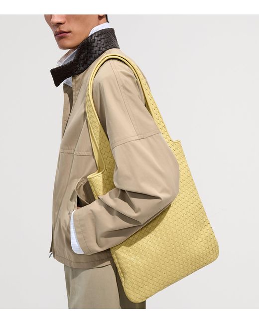Bottega Veneta Yellow Small Leather Veneto Tote Bag for men