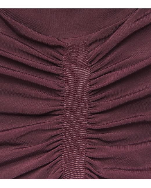 Wolford Purple Off-The-Shoulder Draped Top