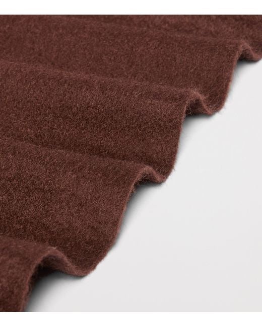 Max Mara Brown Cashmere Monogram Scarf