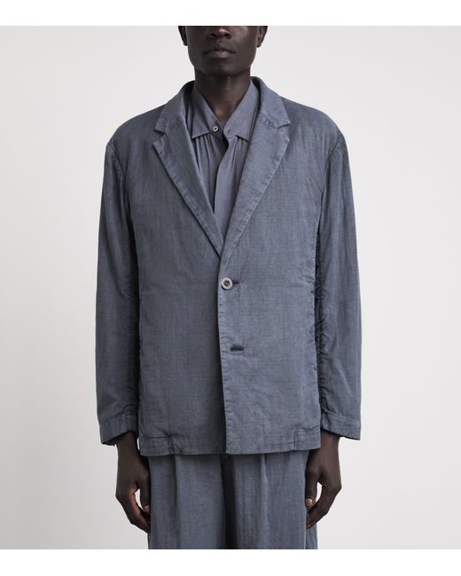 IM MEN Blue Cotton Pigment-Dyed Blazer for men