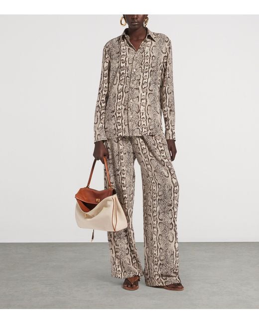 Balenciaga White Silk Python Print Shirt
