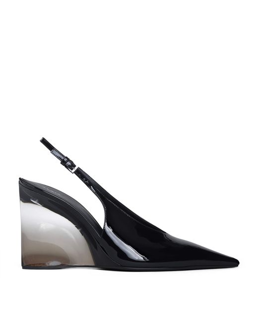 Alaïa Blue Patent Leather Invisible Wedge Slingback Pumps 90