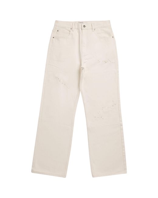 DOMREBEL White Jerk Bootcut Jeans for men