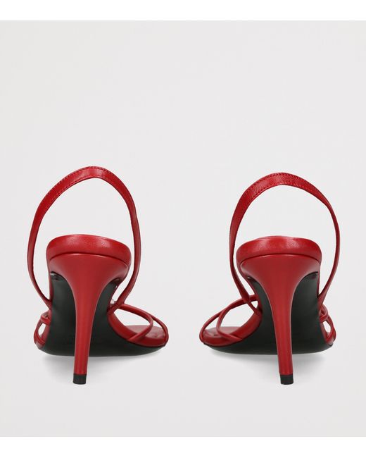 Christopher Esber Red Leather Giro Slingback Sandals 90
