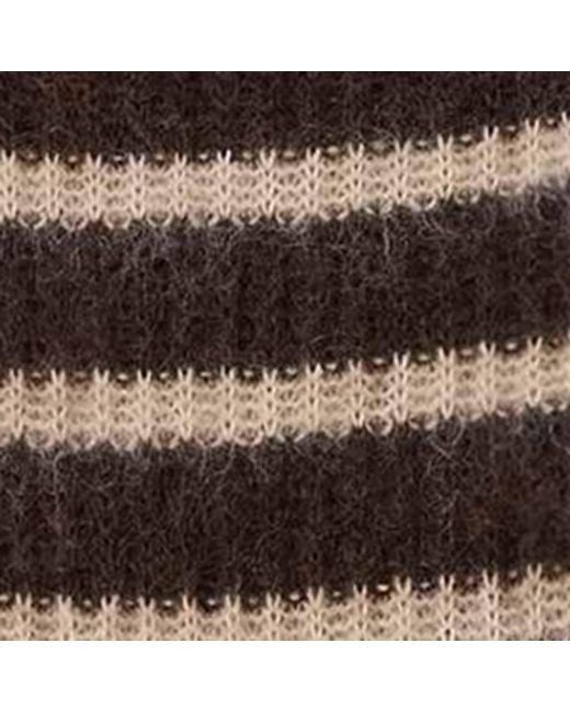 AllSaints Brown Wool-Blend Stripe Riga Sweater