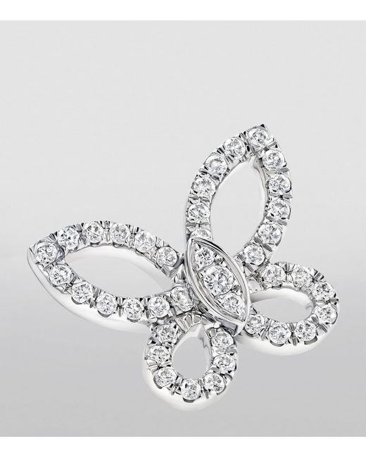 Graff White Mini And Diamond Butterfly Earrings