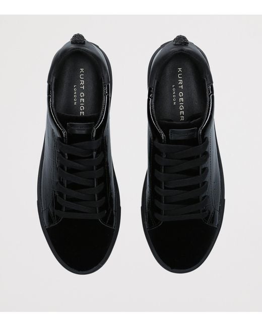 Kurt Geiger Blue Croc-Embossed Leather Laney Sneakers for men