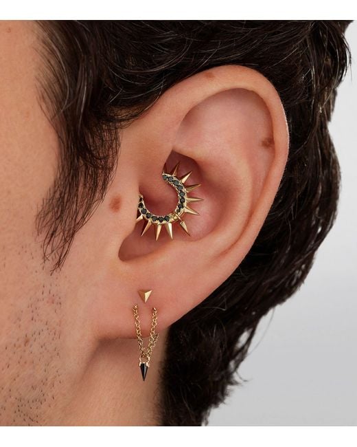 Maria Tash Natural Faceted Triangle Threaded Stud Earring