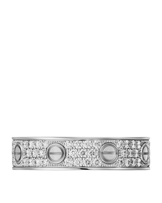 Cartier Metallic And Diamond-Paved Love Wedding Band
