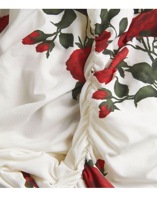 Magda Butrym White Floral Draped Mini Dress