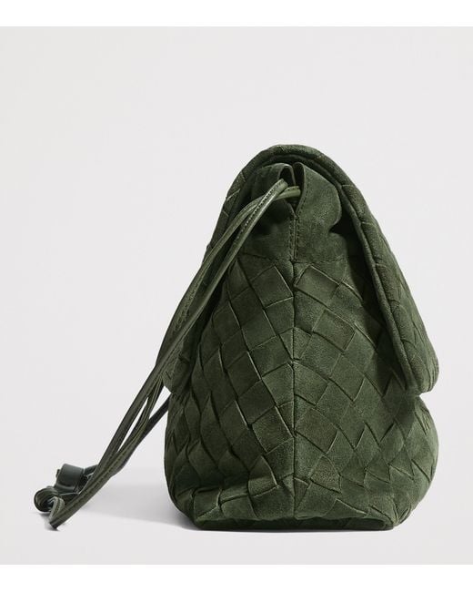 Bottega Veneta Green Suede Giorno Shoulder Bag