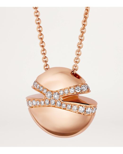 BVLGARI Metallic And Diamond Cabochon Necklace
