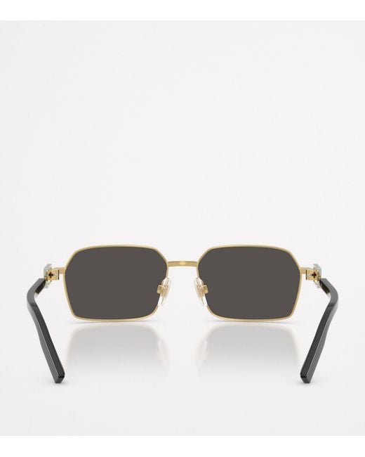 Dolce & Gabbana Metallic Wire-Frame Rectangular Sunglasses for men