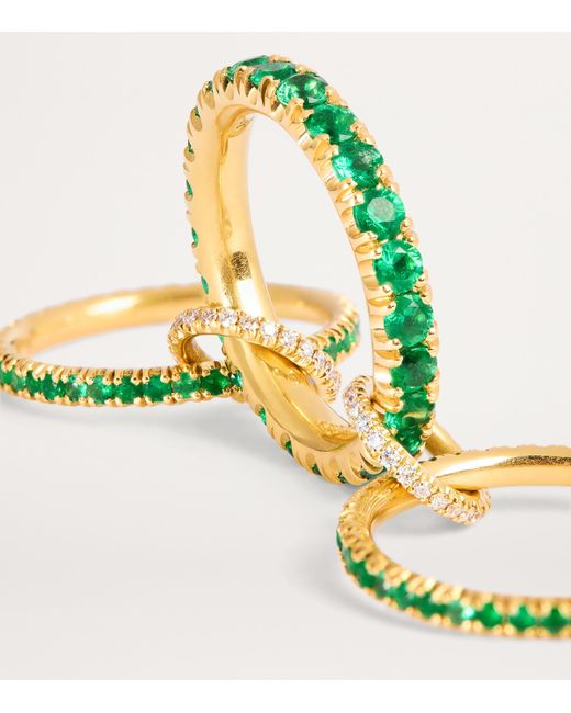 Spinelli Kilcollin Green Diamond And Emerald Pave Ring