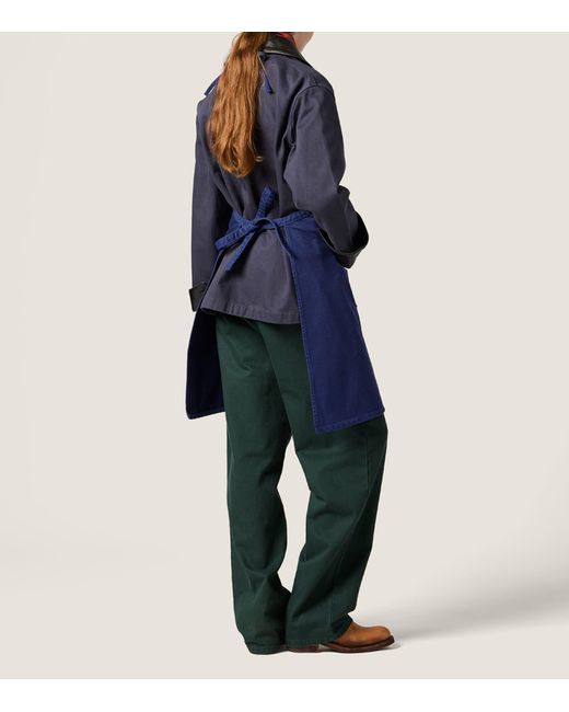 Miu Miu Blue Garment-Dyed Gabardine Apron