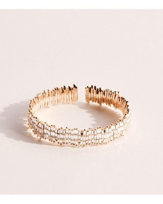 Suzanne Kalan Pink And Diamond Classic Three-Row Cuff