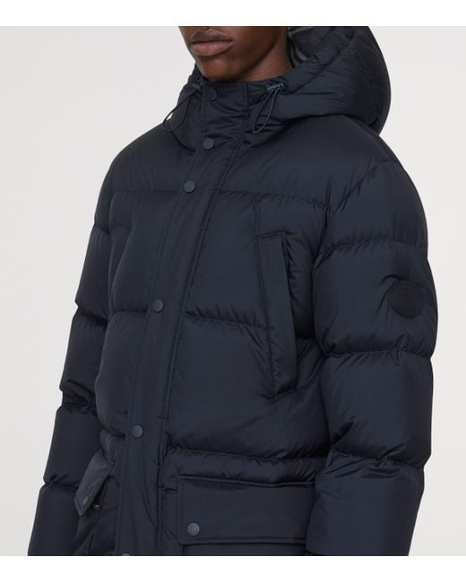 Burberry Blue Hooded Down Puffer Jacket for men