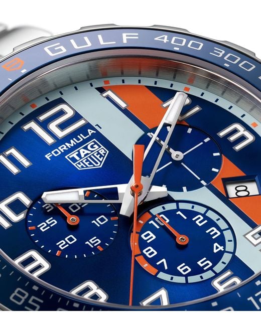 Tag Heuer Blue X Gulf Stainless Steel Formula 1 Watch 43mm for men