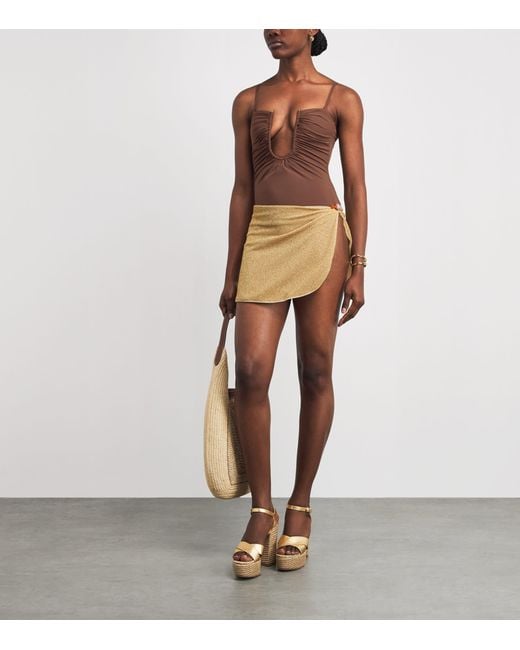 Christopher Esber Brown Arched Swimsuit