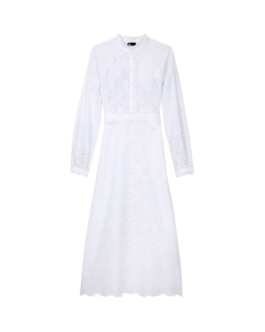 The Kooples White Embroidered Cotton Dress