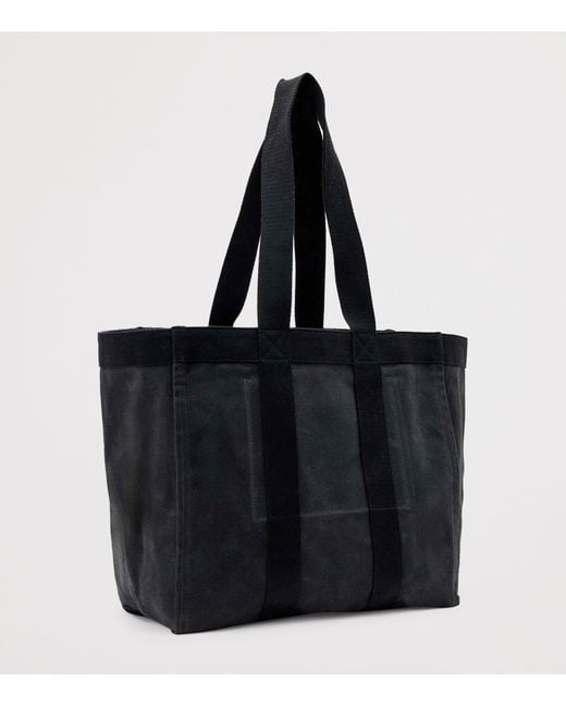 AllSaints Black Organic Cotton Canvas Layo Tote Bag for men