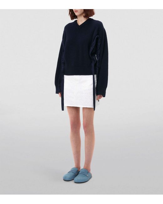 J.W. Anderson Blue Wool-blend Ruched Sweater