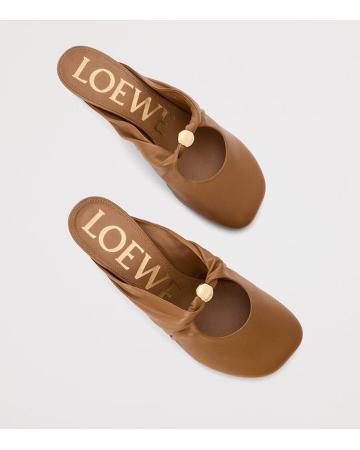 Loewe Brown Lambskin Pebble Soft Heeled Mules 45