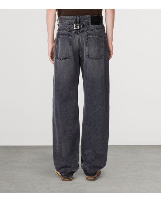 Loewe Blue Buckle-Strap Straight Jeans for men