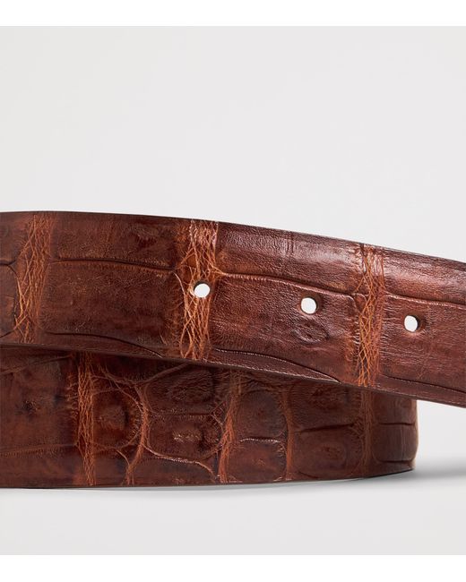 Jacob Cohen Brown Crocodile Leather Belt for men