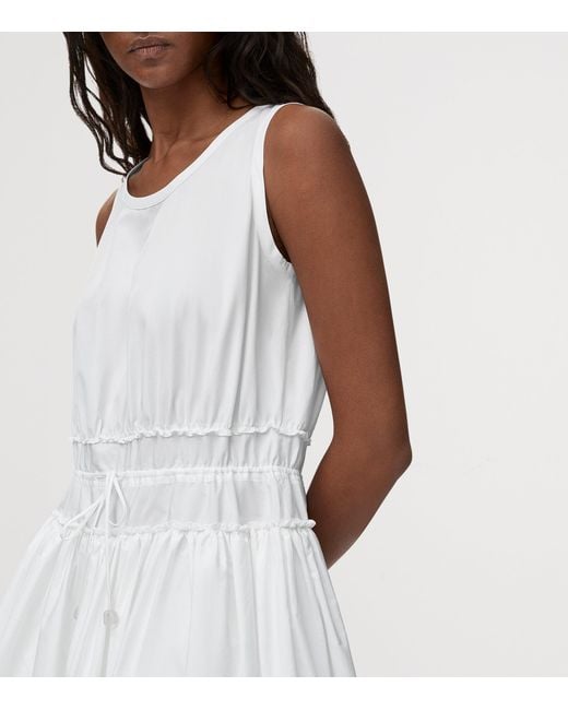 Loewe White X Paula's Ibiza Cotton Poplin Ruched Mini Dress