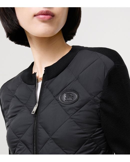 Burberry Black Quilted Wool-Trim Fulbrook Jacket
