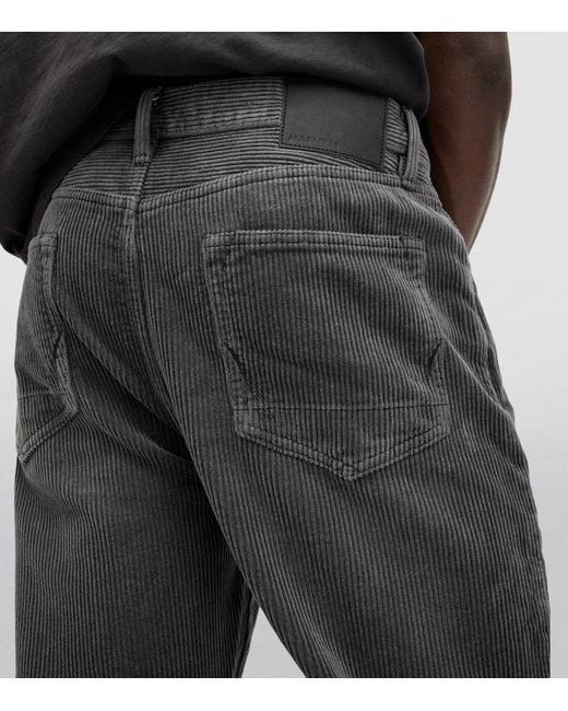 AllSaints Gray Corduroy Curtis Jeans for men