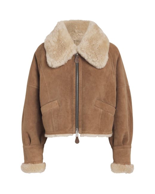 SHOREDITCH SKI CLUB Brown Shearling Opal Jacket